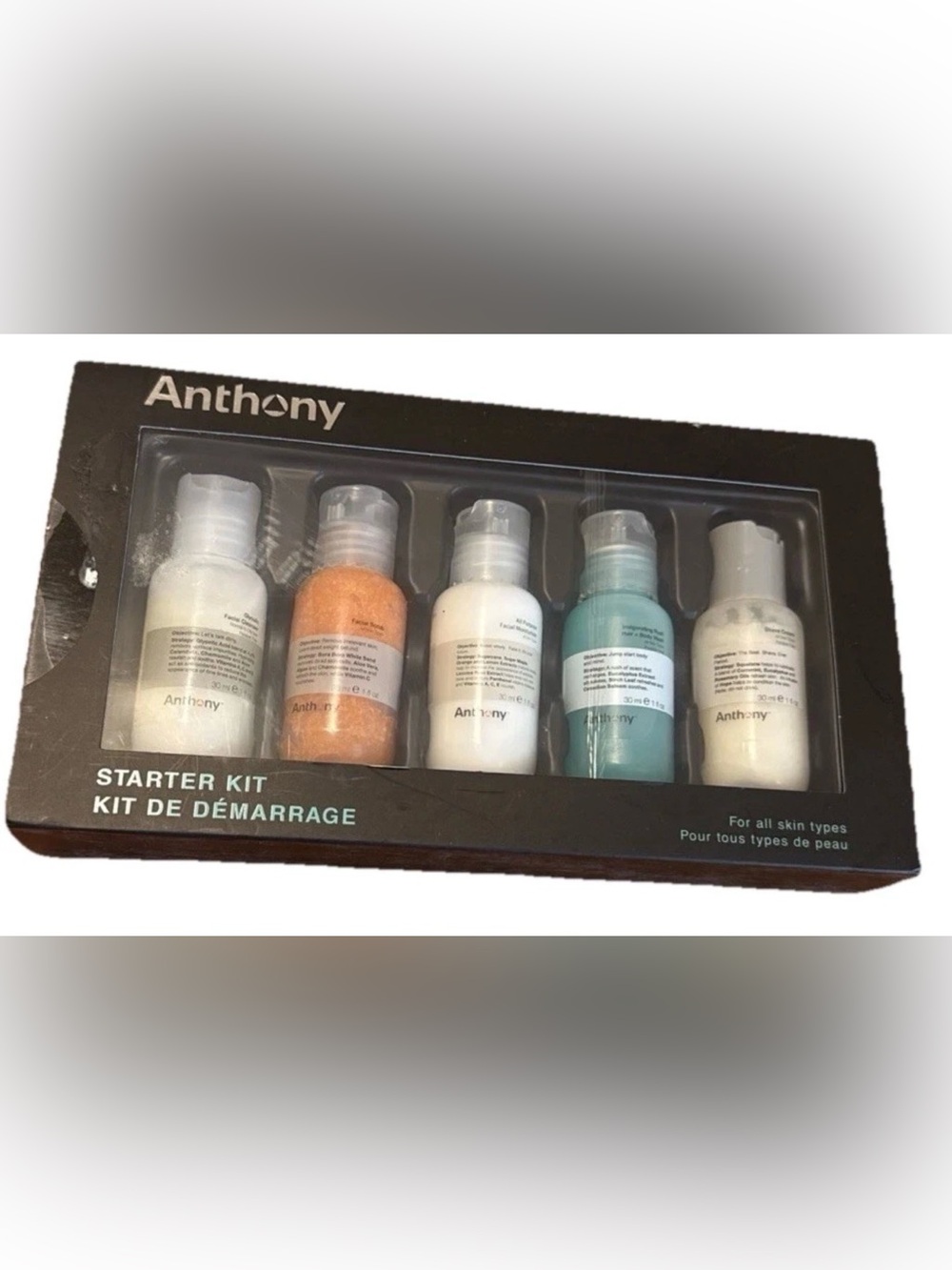 Anthony Starter Kit, 5 Count, Glycolic Facial Cleanser, Facial Scrub
